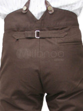 pantalons moderne marron noisette steampunk pour hommes  en Cotton