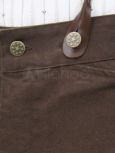 pantalons moderne marron noisette steampunk pour hommes  en Cotton