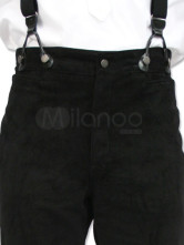 élégant pantalons noir steampunk pour hommes en Cotton