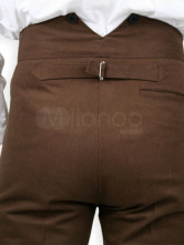 magnifique pantalons marron foncé steampunk pour hommes en Cotton