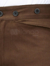 magnifique pantalons marron foncé steampunk pour hommes en Cotton