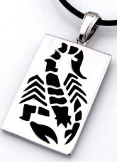 Cool argenté et noir 925 Hommes Argent Pendentif Scorpion Imprimer