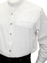 une agréable chemise blanche steampunk avec manches pour hommes en Cotton