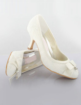 Chaussures de mariage en crème élégant de 2 2/5'' talon en satin 