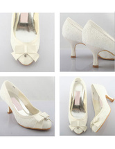 Chaussures de mariage en crème élégant de 2 2/5'' talon en satin 