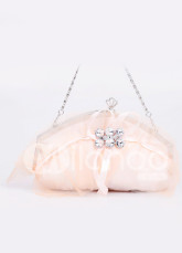 Purple Chiffon Brocade  Evening Handbag For Woman