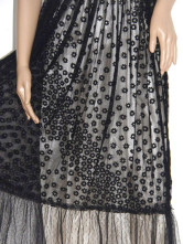 Robe Pour Femme Spaghetti Cou V Mousseline Noire Séduisante 