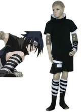 Costume Cosplay d'enfants de Spandex Naruto Sasuke Uchiha en tissu uniforme noir blanc et rouge