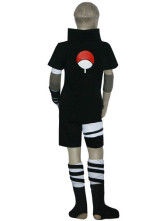 Costume Cosplay d'enfants de Spandex Naruto Sasuke Uchiha en tissu uniforme noir blanc et rouge