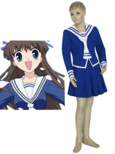 Blue And White Uniform Cloth Fruits Basket Tohru Honda Girls Cosplay Costume