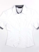 Blouse Chemise Dammes Manches Couvette Coton Polyester Blanche de la mode
