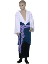 Costume Cosplay pour filles deNaruto Shippuden Sasuke Uchiha en tissu uniforme blanc bleu noir et violet.