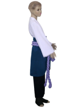 Costume Cosplay pour filles deNaruto Shippuden Sasuke Uchiha en tissu uniforme blanc bleu noir et violet.