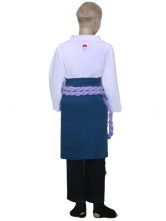 Costume Cosplay pour filles deNaruto Shippuden Sasuke Uchiha en tissu uniforme blanc bleu noir et violet.
