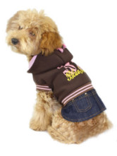 Attractive Coffee Jean Hood Pet Dress