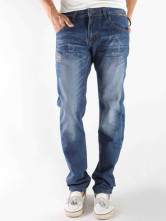 Blue 98% Bamboo Cotton 2% Bamboo Fiber Denim Mens Straight Jeans