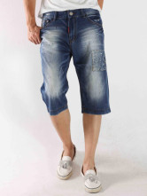 Special Blue 98% Cotton 2% Fiber Mens Short Jeans