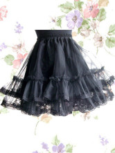 Ghotique jupe Lolita organza noir