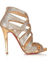 4 3/4'' High Heel Light Golden Womens Fashion Shoes