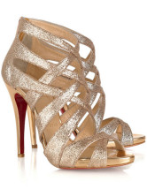4 3/4'' High Heel Light Golden Womens Fashion Shoes