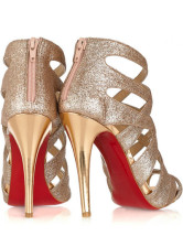 4 3/4'' High Heel Light Golden Womens Fashion Shoes