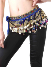 Sexy royal bleu Longueur 170cm Tissu Lint Echarpe femme Belly Dance Hip