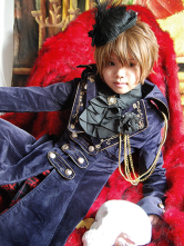 Élégant chaîne Blue Velvet bouton manches longues lolita Coat