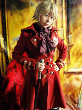 Manteau lolita rouge col à revers manches longues