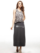 Robe d'été gris Leopard Polyester Femmes