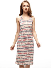 Modern Blue Femmes blanc 100% coton Robe