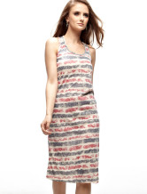 Modern Blue Femmes blanc 100% coton Robe