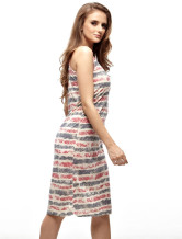 Modern Blue Femmes blanc 100% coton Robe