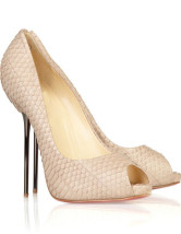 Beautiful%20Beige%204%209/10%20High%20Heel%203/5%20Platform%20Peep%20Toe%20Cowhide%20Fashion%20Shoes