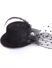 Feather Attractive Gaze Tissu Bow 13cm de mariage pour la mariée Hat
