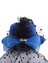 Feather Attractive Gaze Tissu Bow 13cm de mariage pour la mariée Hat
