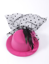 Feather Attractive Gaze Tissu Bow 13cm de mariage pour la mariée Hat