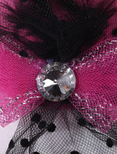 Feather Attractive Gaze Tissu Bow 13cm de mariage pour la mariée Hat