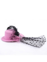 Feather Attractive Gaze Tissu Bow 13cm de mariage pour la mariée Hat