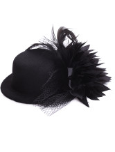 Tissu noir élégant gaze Hat mariage 13cm Pour Brides