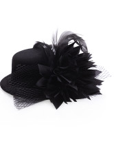 Tissu noir élégant gaze Hat mariage 13cm Pour Brides