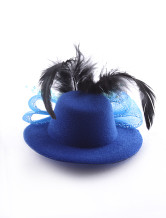 Belle plume gaze tissu perlé Bow 10cm de mariage Hat pour la mariée