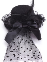 Sweet Feather Gaze Tissu Dot Bow 13cm de mariage Hat pour la mariée