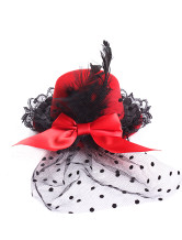 Sweet Feather Gaze Tissu Dot Bow 13cm de mariage Hat pour la mariée
