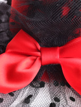 Sweet Feather Gaze Tissu Dot Bow 13cm de mariage Hat pour la mariée