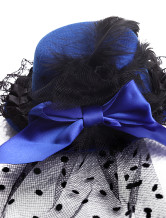 Sweet Feather Gaze Tissu Dot Bow 13cm de mariage Hat pour la mariée
