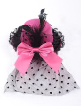 Sweet Feather Gaze Tissu Dot Bow 13cm de mariage Hat pour la mariée