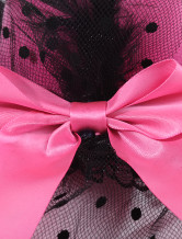 Sweet Feather Gaze Tissu Dot Bow 13cm de mariage Hat pour la mariée