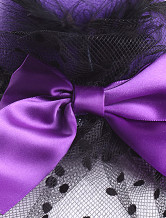 Sweet Feather Gaze Tissu Dot Bow 13cm de mariage Hat pour la mariée
