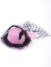Sweet Feather Gaze Tissu Dot Bow 13cm de mariage Hat pour la mariée
