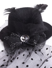 Wonderful appliques en tissu gaze Feather 13cm Hat mariée mariage